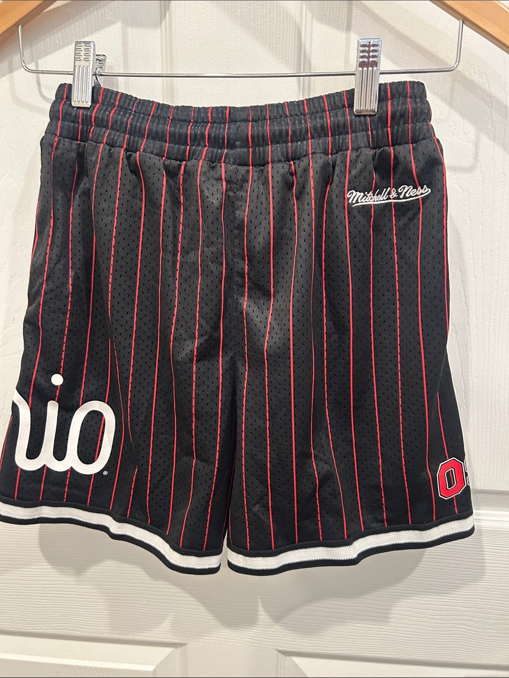 Ohio State Black & Red Pinstripe Athletic Shorts - Picture 2 of 6
